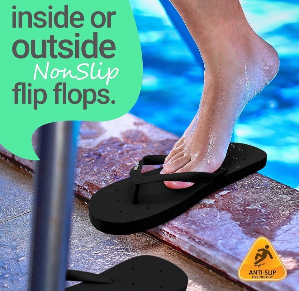 Brand New Shower Shoez Men's Non-Slip Gym Pool Dorm Water Sandals Flip Flops Large