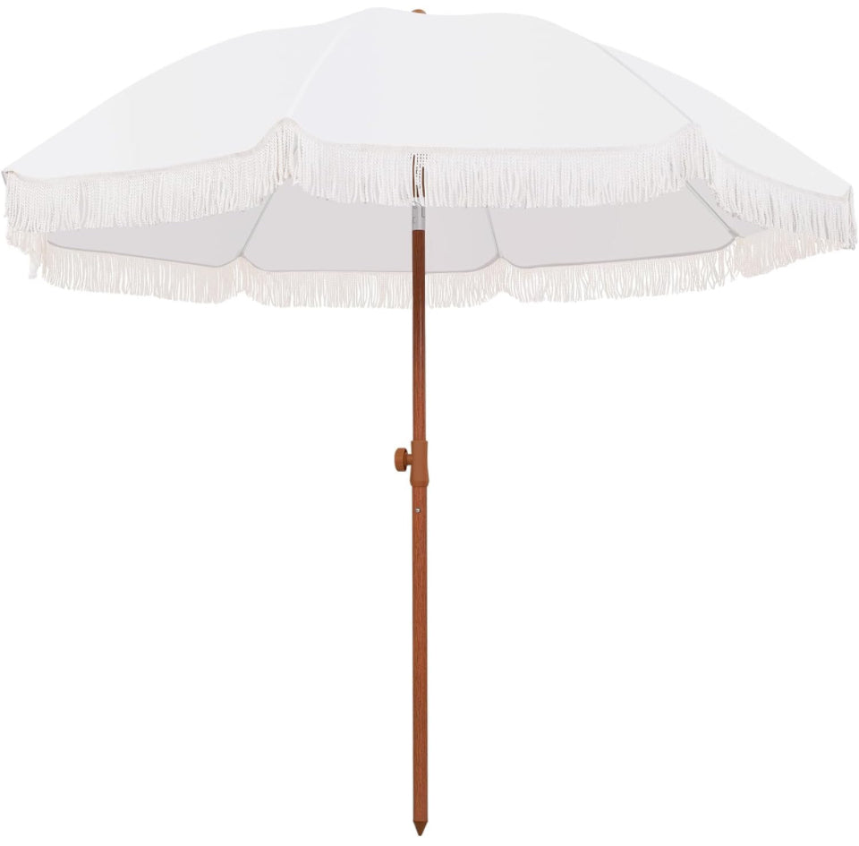 Kbrellaoutlets Patio Umbrella with UPF 50+ Protection, 8 Ribs, Push Button Tilt - Versatile Outdoor Shade for Garden, Courtyard, and Beach - Selzalot