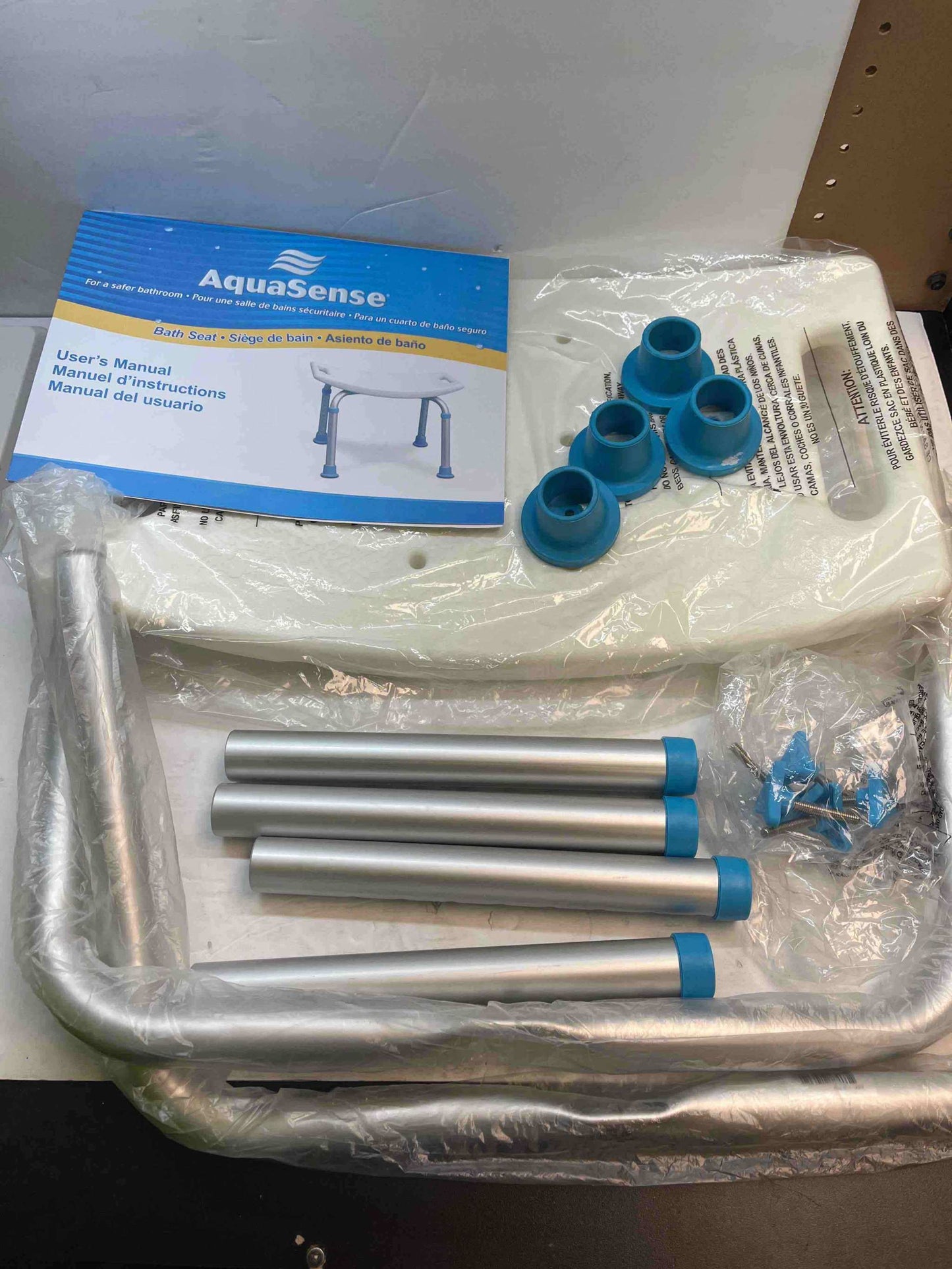 AquaSense Adjustable Non-Slip Bath & Shower Stool for Inside Shower, 20.08 x 12. - Selzalot