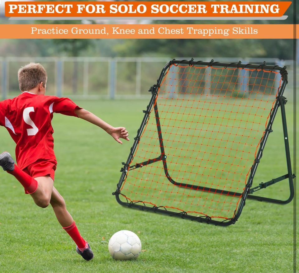 RayChee Portable Soccer Rebounder, 3.3×3.3FT/3.9×3.9FT Rebound Net with Quick Folding Design, Multi Angle Adjustment for Kids Teens & All Ages, Soccer