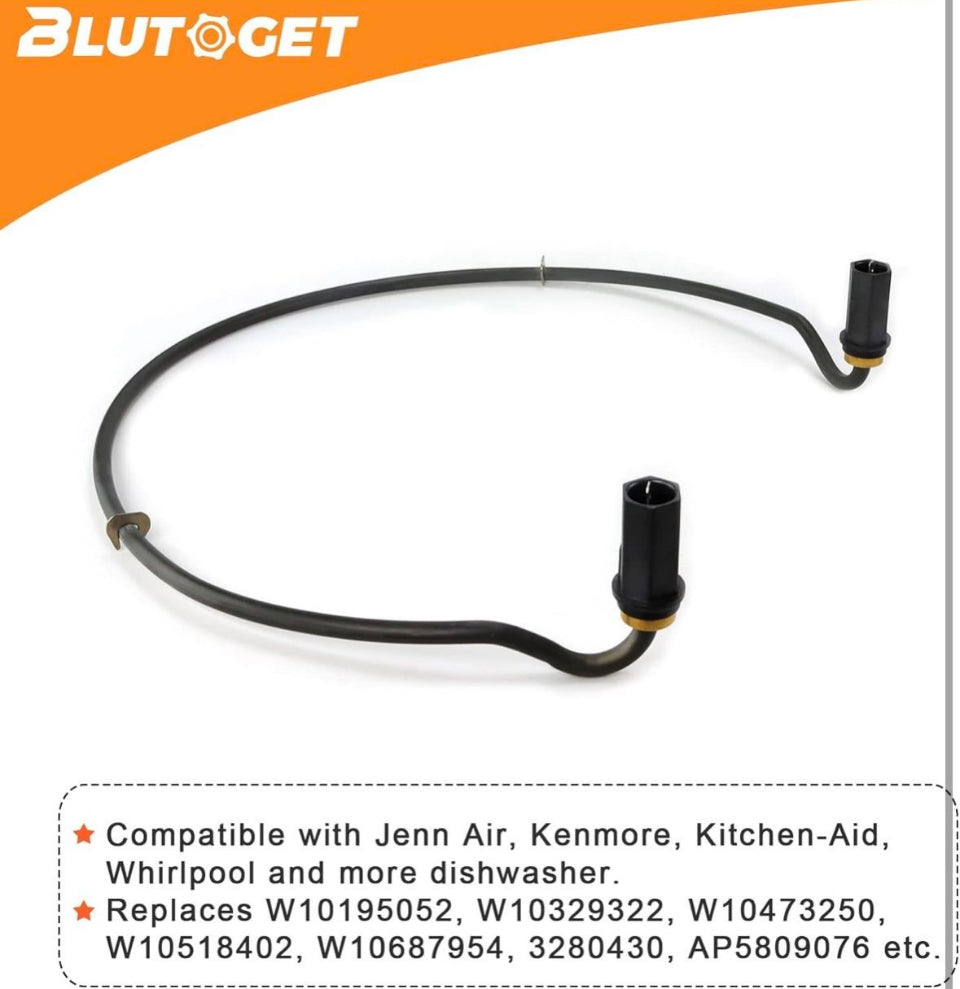 OPEN BOX Blutoget 2025 Upgraded W10703867 Dishwasher Heating Element by Blutoget- Fit for Whirlpool Kitchen.Aid Ken.more Dishwasher - Replaces AP58090