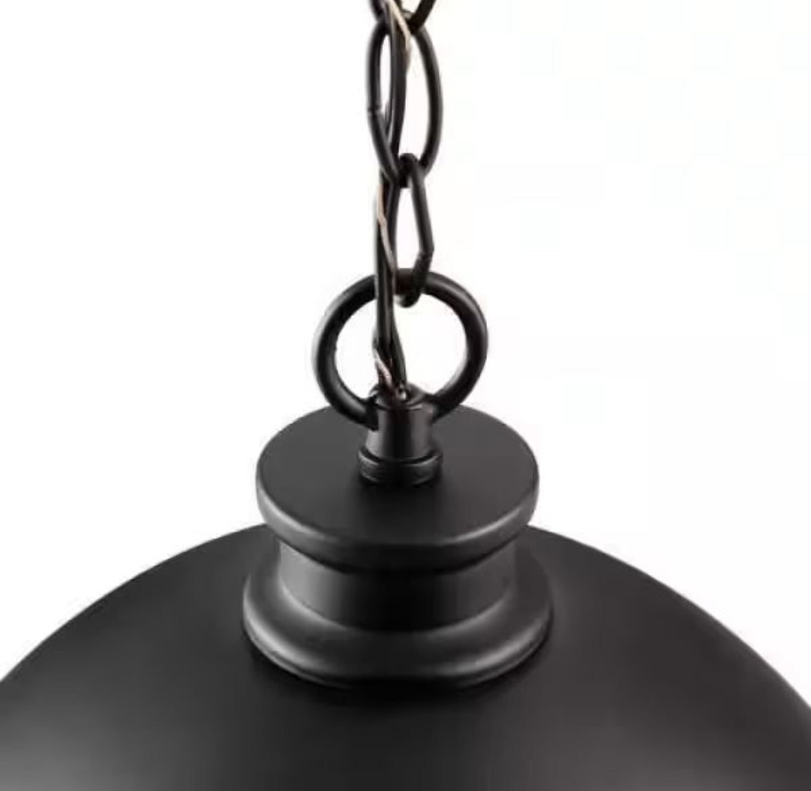 Open Box Hampton Bay Talullah 1-Light Matte Black Pendant Lighting with Gold Interior