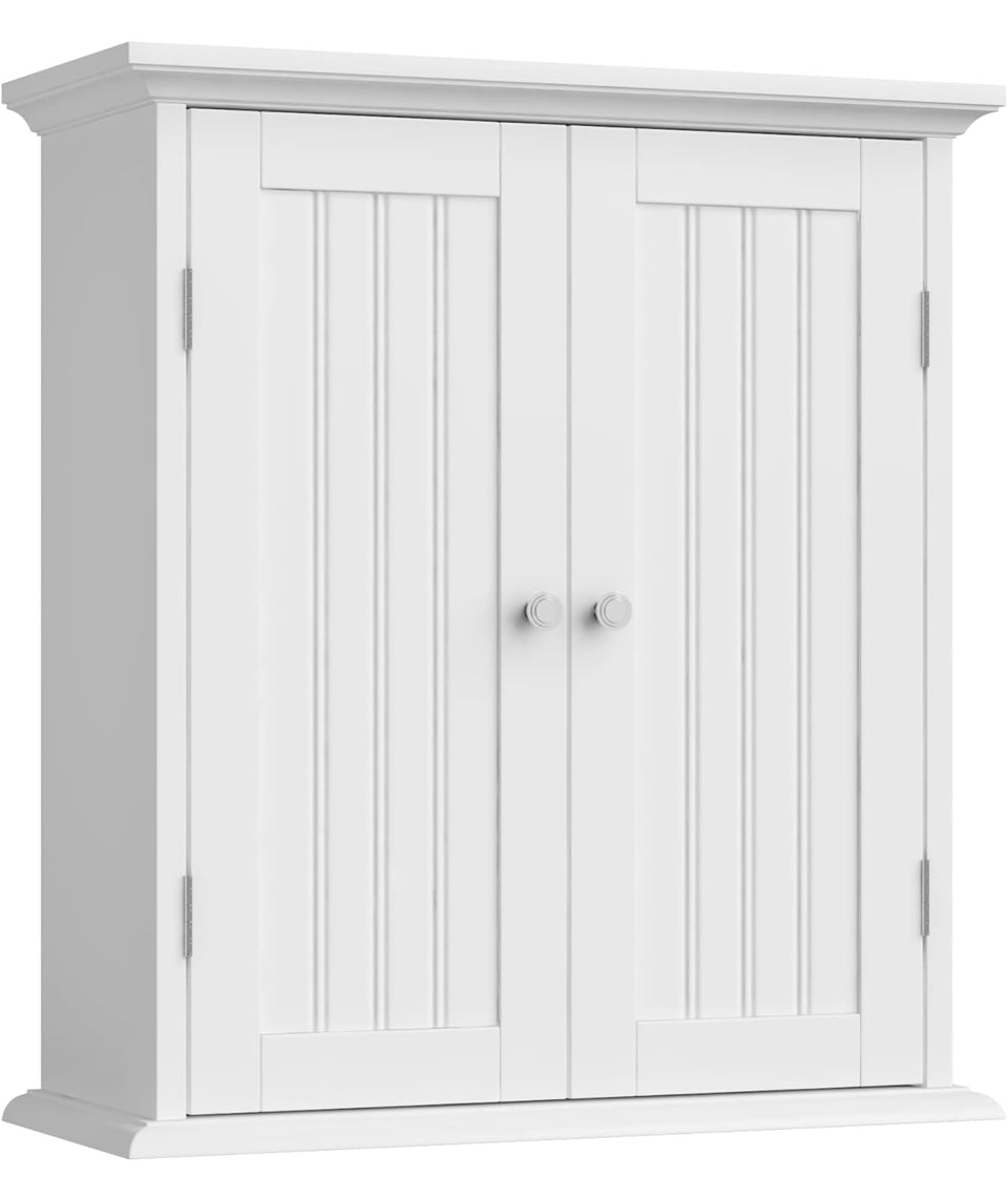 Open Box ChooChoo Bathroom Wall Cabinet, Over The Toilet Space Saver Storage Cabinet, Medicine Cabinet with 2 Door and Adjustable Shelves, Cupboard