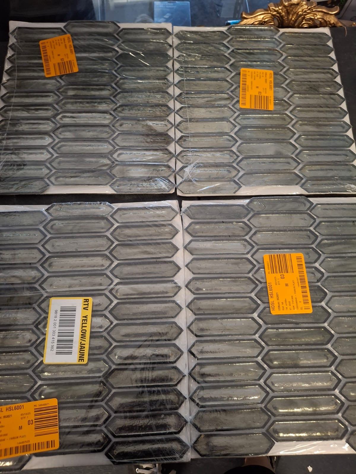 Sealed New Ivy Hill Tile Fargin Platinum Moss Elongated Hexagon 12 in. x 10 in. x 7mm Polished Glass Mosaic Tile (0.82 sq. ft.)