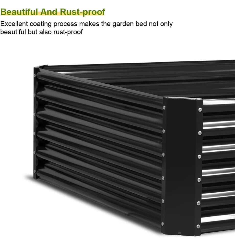 Brand New UOPASD Galvanized Raised Garden Bed kit, 6.5x4x1.5ft Metal Large Planter Box, Stock Tank Outdoor for Vegetables, Flowers, Herbs Black Grey