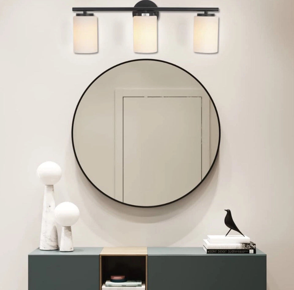 PUUPA 3 Light Bathroom Vanity Light, Modern Interior Black Farmhouse Industrial