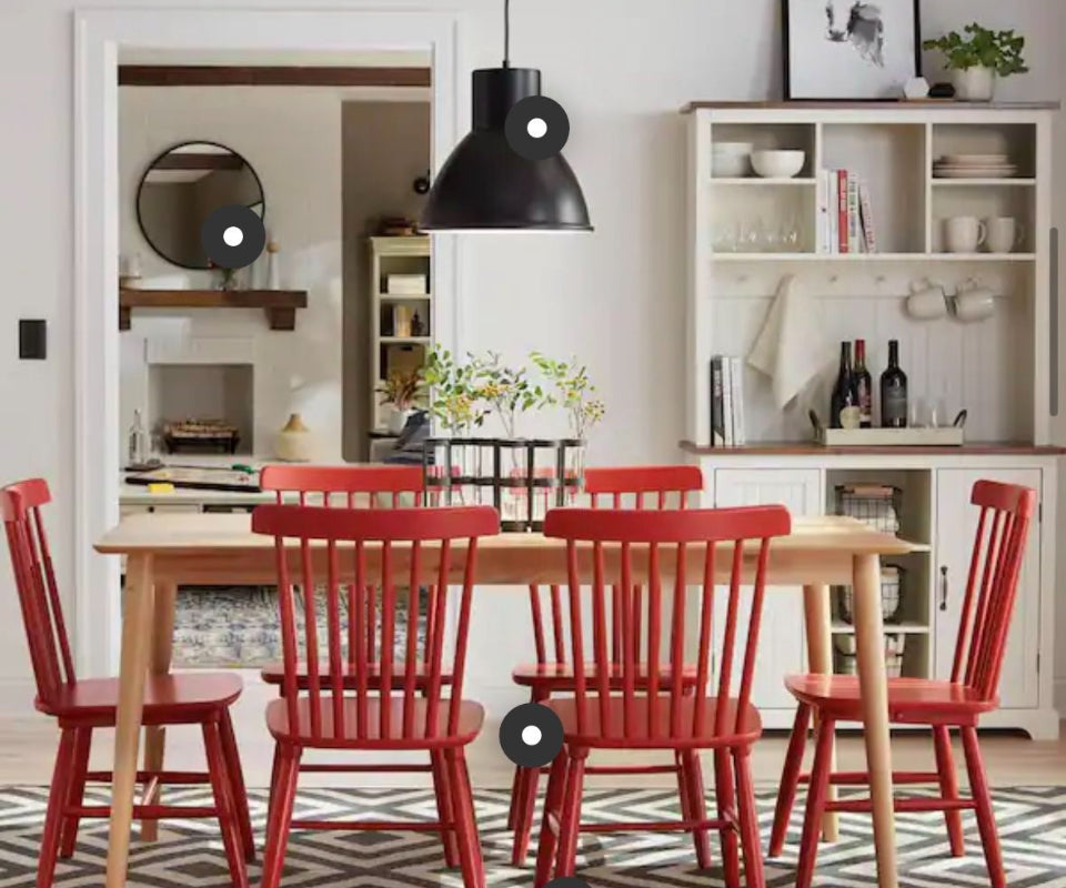 Open box StyleWell Chili Red Windsor Solid Wood Dining Chairs (Set of 2)
