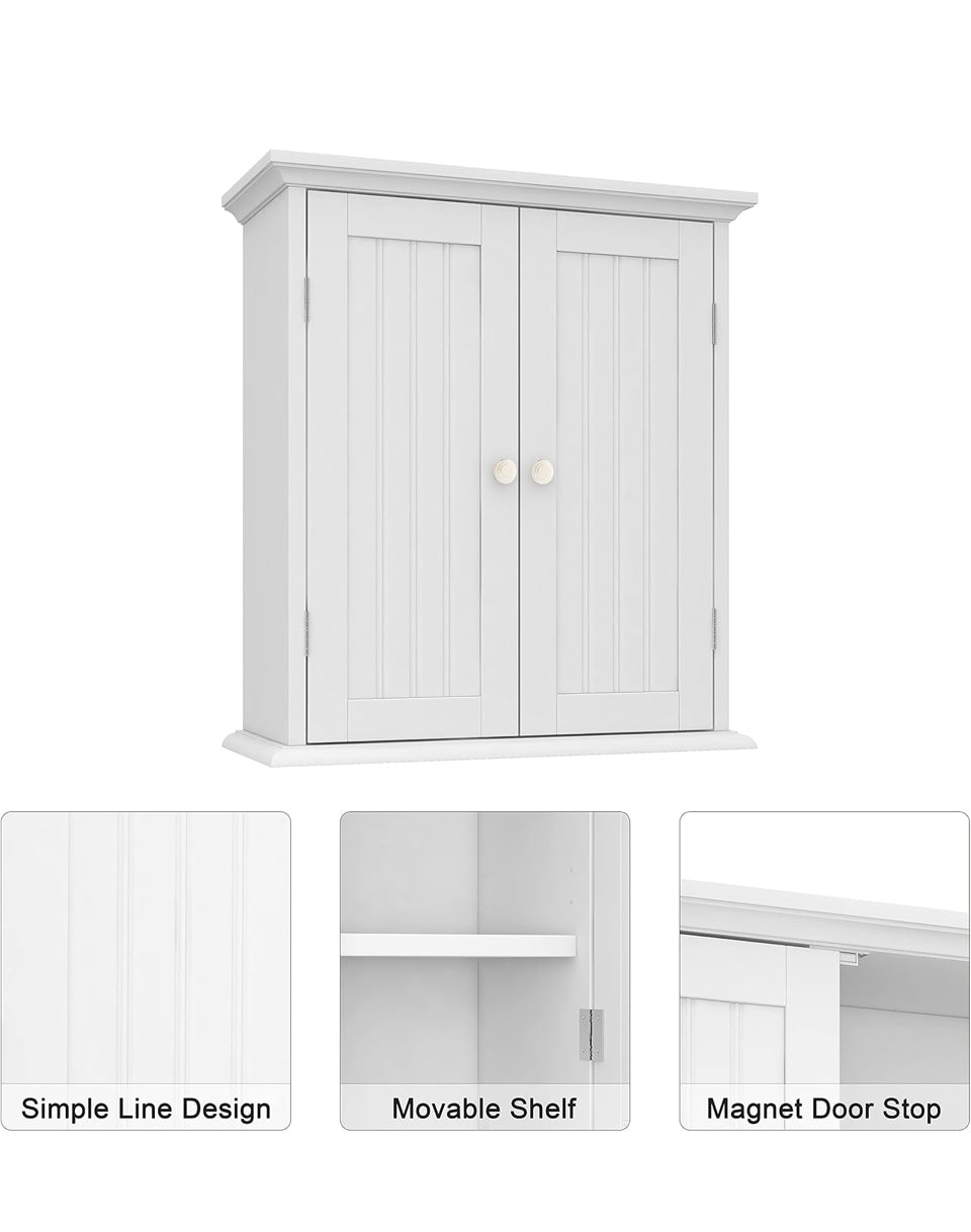 Open Box ChooChoo Bathroom Wall Cabinet, Over The Toilet Space Saver Storage Cabinet, Medicine Cabinet with 2 Door and Adjustable Shelves, Cupboard