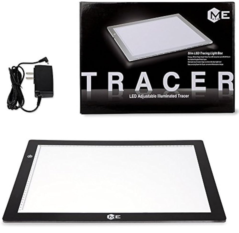 Tracer A3 LED Light Box 12x17 Inch Black with 12V DC Power Adapter for Tracing
