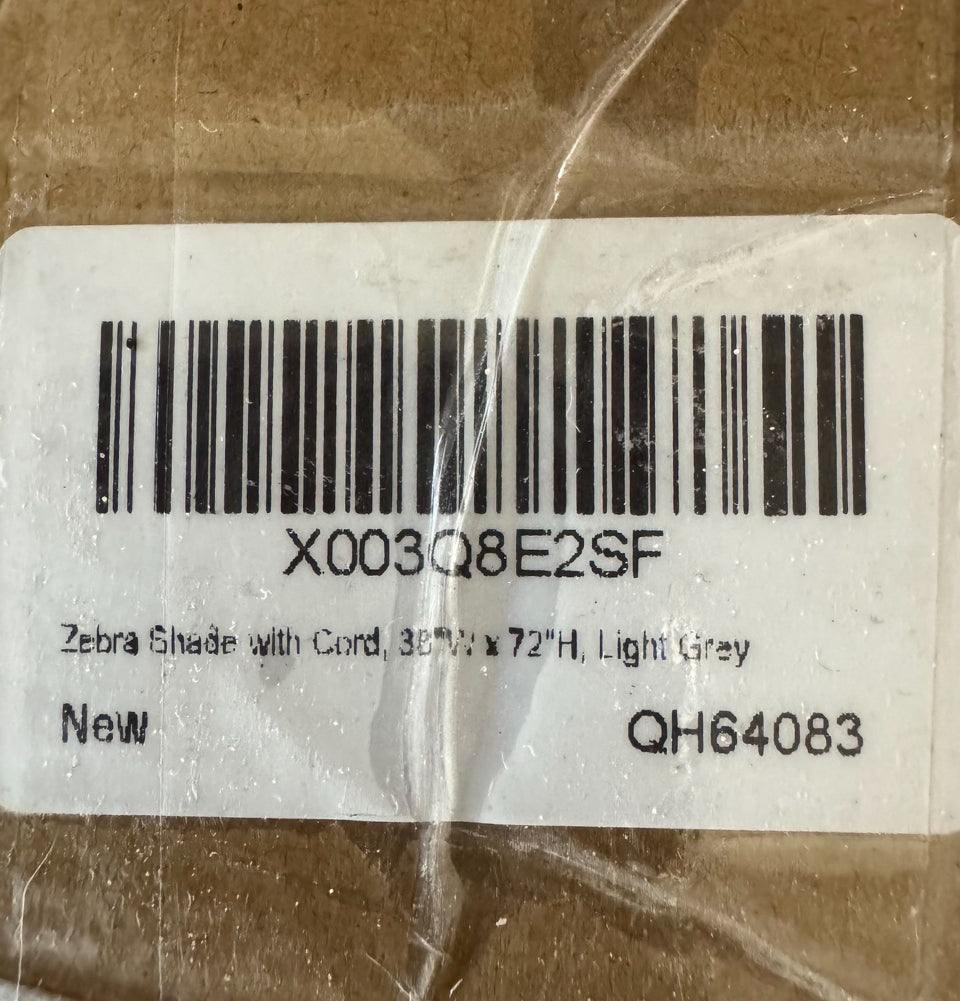 SUNFREE Zebra Blinds Dual Roller Shades for Windows, Zebra Shade Light Control Window Treatments with Valance Cover, 38" W x 72" H, Light Greyz - Selzalot