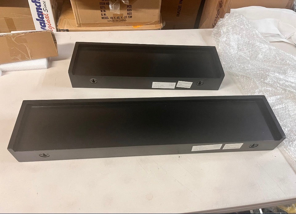 OPEN BOX NEW StyleWell Modern Black Wood Floating Wall Shelf (Set of 3) (36" W x 3" H x 6" D)