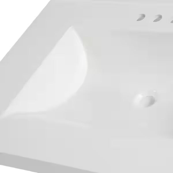Open Box Glacier Bay 31 in. W x 22 in. D Cultured Marble White Rectangular Single Sink Vanity Top in White