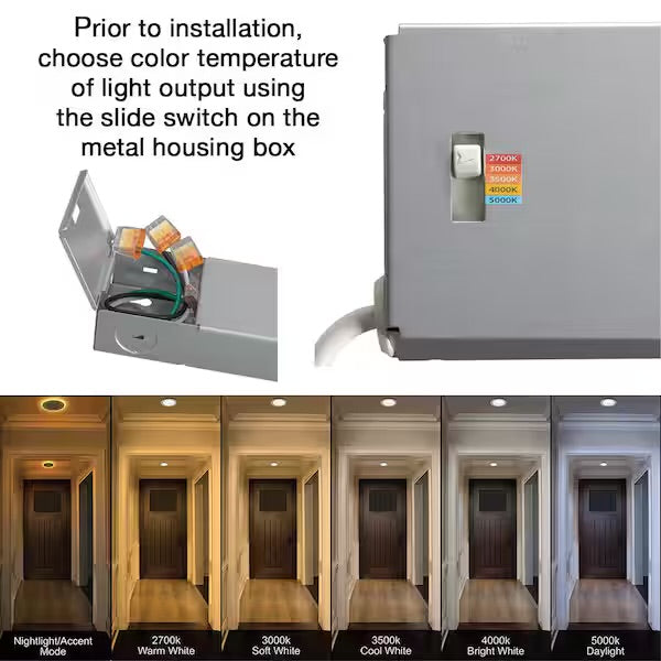 Commercial Electric 6 in. Canless Adjustable CCT Integrated LED Recessed