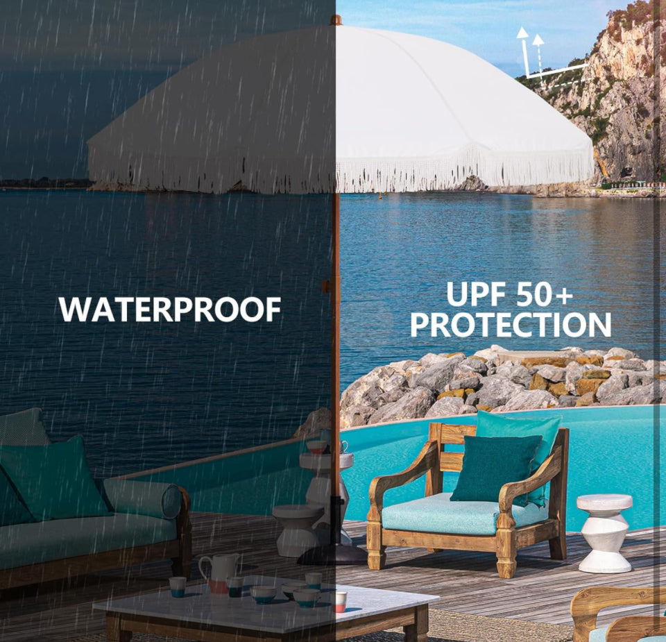 Kbrellaoutlets Patio Umbrella with UPF 50+ Protection, 8 Ribs, Push Button Tilt - Versatile Outdoor Shade for Garden, Courtyard, and Beach - Selzalot