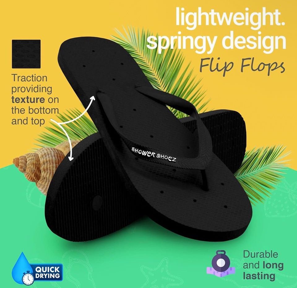Brand New Shower Shoez Men's Non-Slip Gym Pool Dorm Water Sandals Flip Flops Large