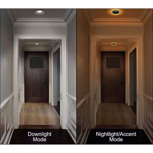Brand New Commercial Electric 4 in. Adjustable CCT Integrated LED Canless Recessed Light Trim with Night Light 650 Lumens Reduces Glare and Eye Strain