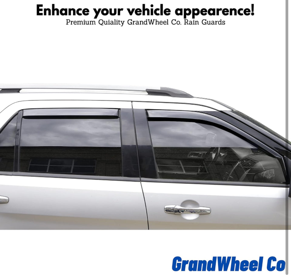 GrandWheel Co Smoke Tinted in-Channel Side Window Vent Visor Deflectors Rain Guards Compatible with Honda CR-V 2017- 2022 - 4pcs. GW0217