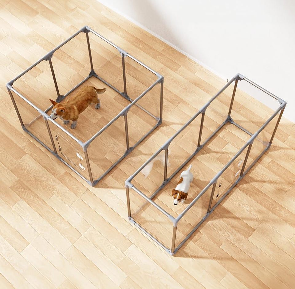 Open Box Swifthorse Acrylic Dog Playpen Dog Playpen Indoor Puppy Pen Pets Fence Puppies Cage10 Panels for Puppies Dog Play Pens for Dogs Indoor (8)