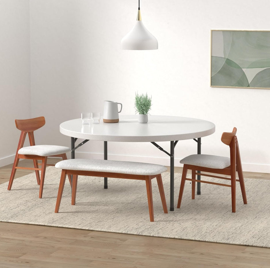 Open Box Lorell Banquet Table, 60 by 60 by 29-1/2-Inch, Platinum