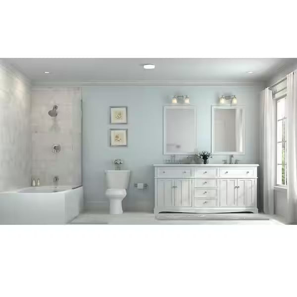 Commercial Electric 7 in. White Closet Light LED Flush Mount Ceiling Light Fixture 810LM Bright White 4000K Bathroom Lighting Laundry Room