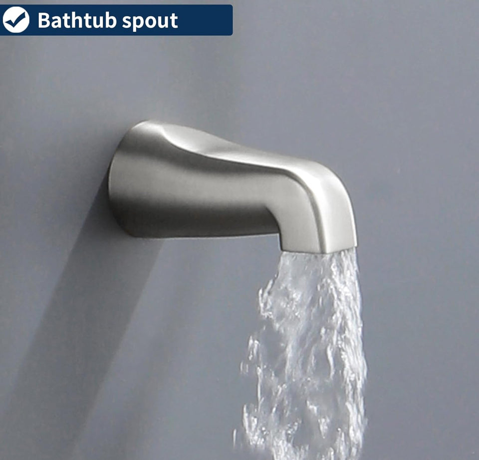 Open Box Defeini 3 Handle Shower Faucet Set with Tub Spout Bathtub Shower Faucets Combo Set Shower System Complete Tub and Shower Trim Kit Brushed Nic