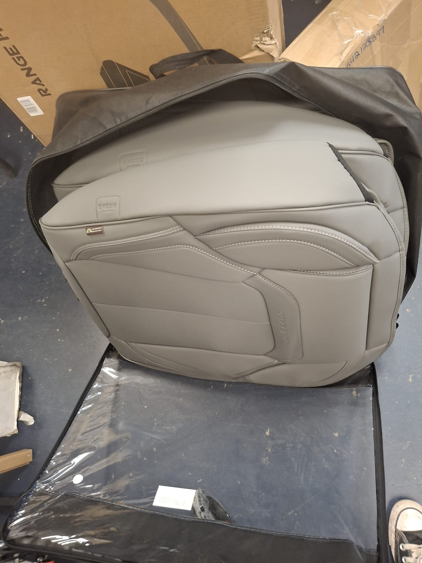 Open Box Coverado Car Seat Covers Full Set, Seat Covers for Cars, Gray Car Seat Cover, Car Seat Protector Waterproof, Nappa Leather Car Seat Cushion,