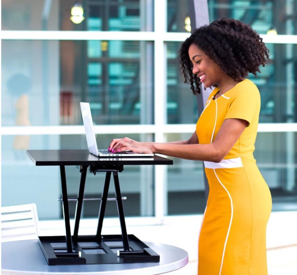 Stand Steady X-Elite Pro Standing Desk Converter | Instantly Convert Any Desk into a Stand Up Desk | Easy Lift Height Adjustable Standing Desk | No As - Selzalot