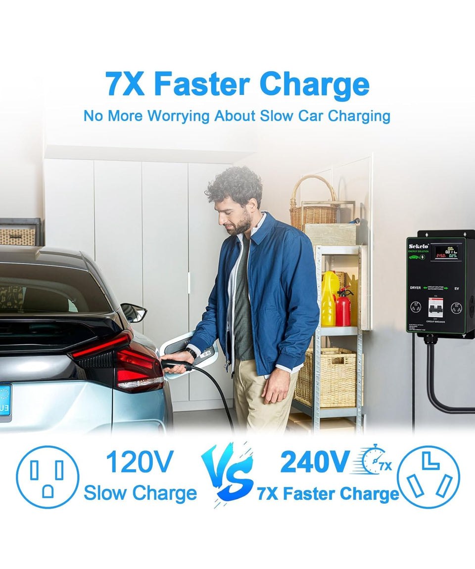 Open Box Sekelo Smart EV Charging Integration: Sekelo Automatic Power Switch for Dryer & EV, NEMA 10-30, Fast Charging, Realtime Display
