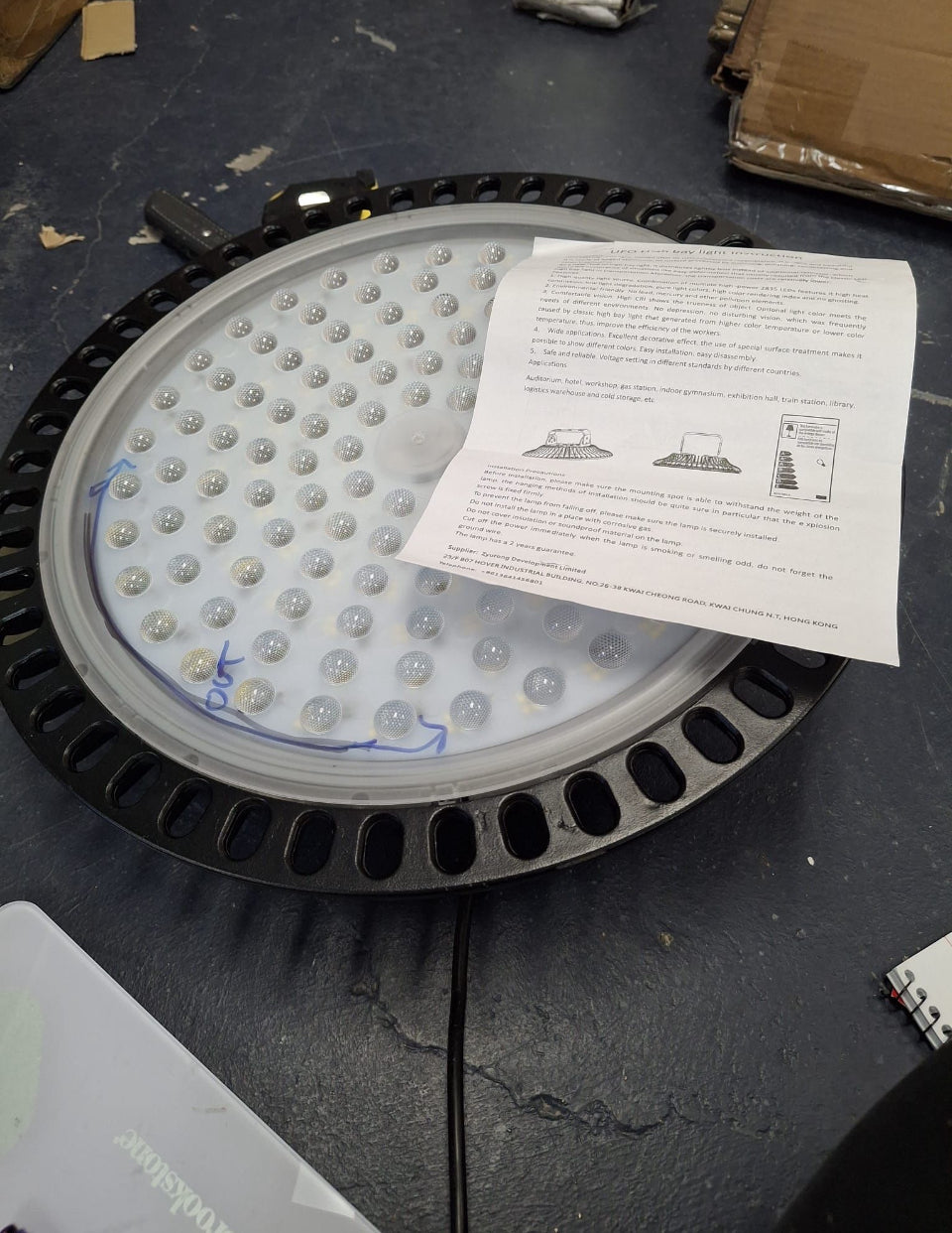 USED Tycolit 500W UFO LED High Bay Light, 50000LM Commercial Bay Lighting Daylight 6500K, IP65 Waterproof LED Commercial Bay Light, LED Warehouse Ligh