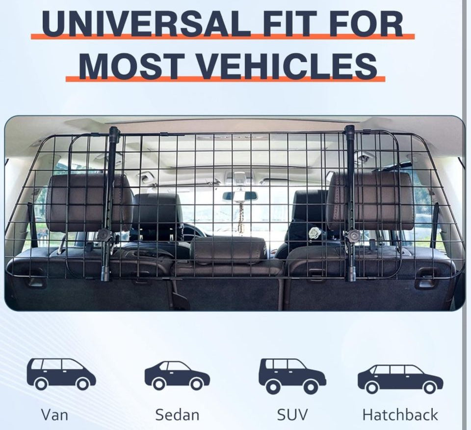 MOLPHIT Adjustable Dog Car Barrier for SUVs, Vehicles, and Cars - Heavy-Duty Wire Mesh Pet Divider with Universal Fit - Keep Your Pet Safe and Secure