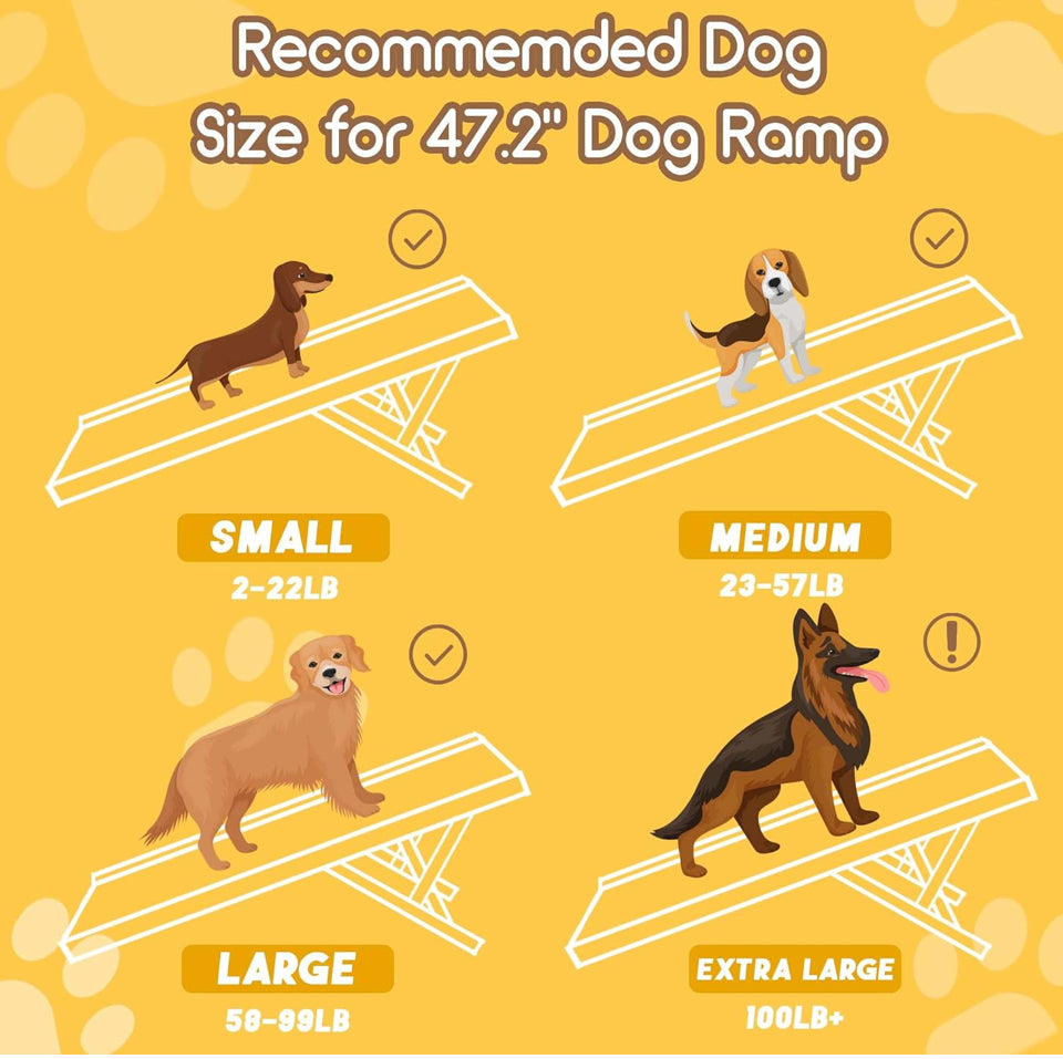 Open Box Sernuo Dog Ramp for Bed Large Dog, Wooden Dog Ramp, Portable Pet Ramp with Anti-Slip Traction Mat, Adjustable Heights from 13.8" to 27.6", Ad