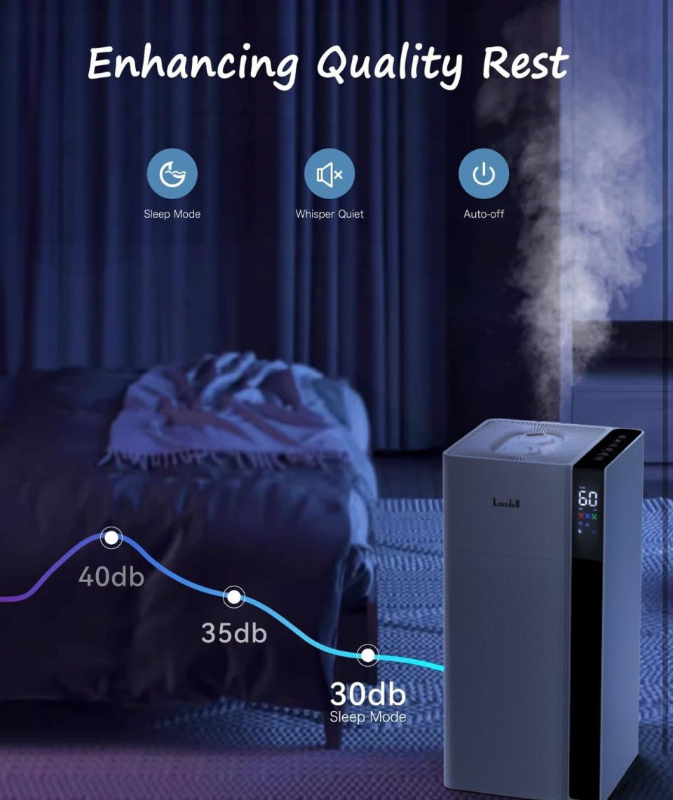 Open Box Lacidoll Lacidoll Warm and Cool Mist Humidifier Large Room, 5.3 Gal/20L Room Humidifiers for Home, Quickly & Evenly Humidify Whole House, Top