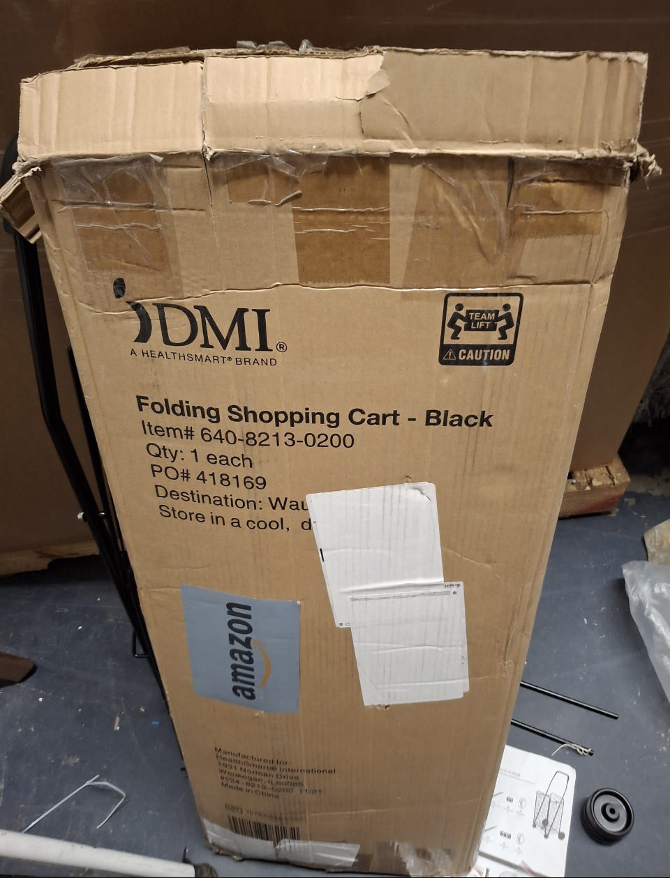 Open Box New DMI Utility Cart with Wheels to be used for Shopping, Grocery, Laundry and Stair Climber Cart, Weighs 7.5 Pounds but holds up to 90 Pound