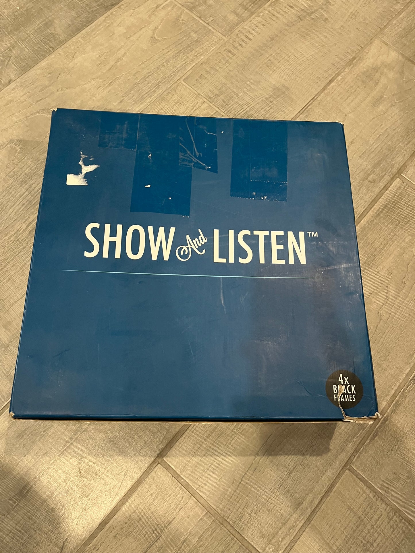 Open Box Show and Listen Album Cover Display Frame, Flip Frame Displays Vinyl Records (Four Pack, Black)