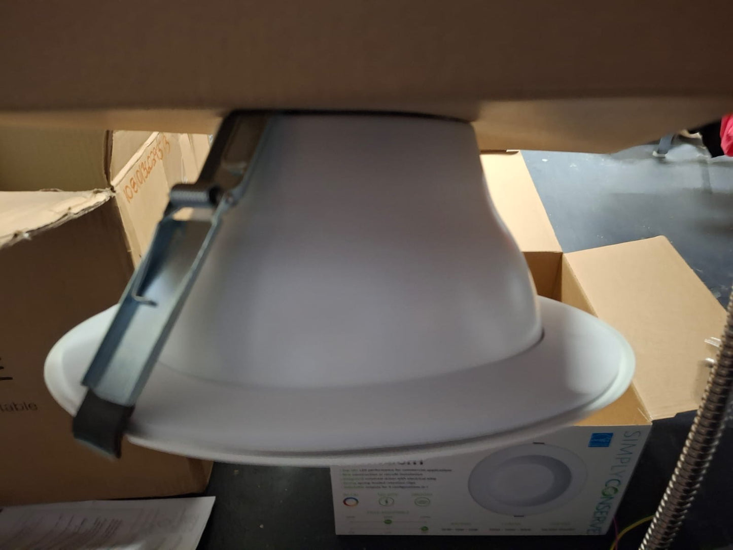 Open Box Simply Conserve 8 in. Selectable CCT Canless Integrated LED Retrofit White Recessed Light with Selectable Lumen CEC Compliant (4-Pack)