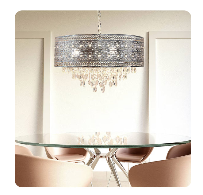 Open Box "24"" Brielle Crystal Chandelier Polished Nickel - River of Goods"