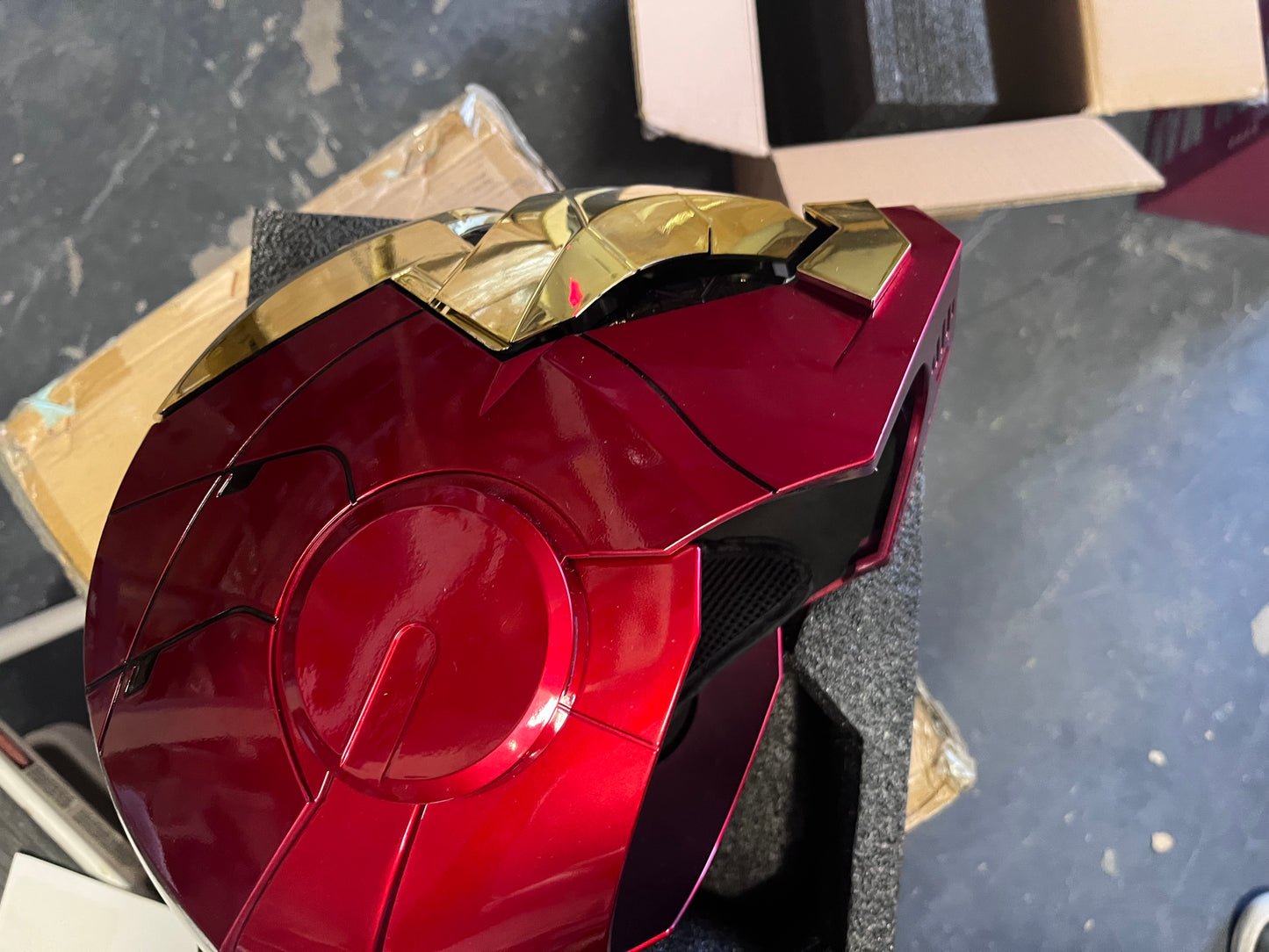 Open Box AuToKING Wearable Iron Mask with eyes glow Voice, touch and remote control Super Hero helmet cool stuff costume suits Cosplay amazing hot toys for boys teen Adult halloween gifts for age 8-12 13 years old