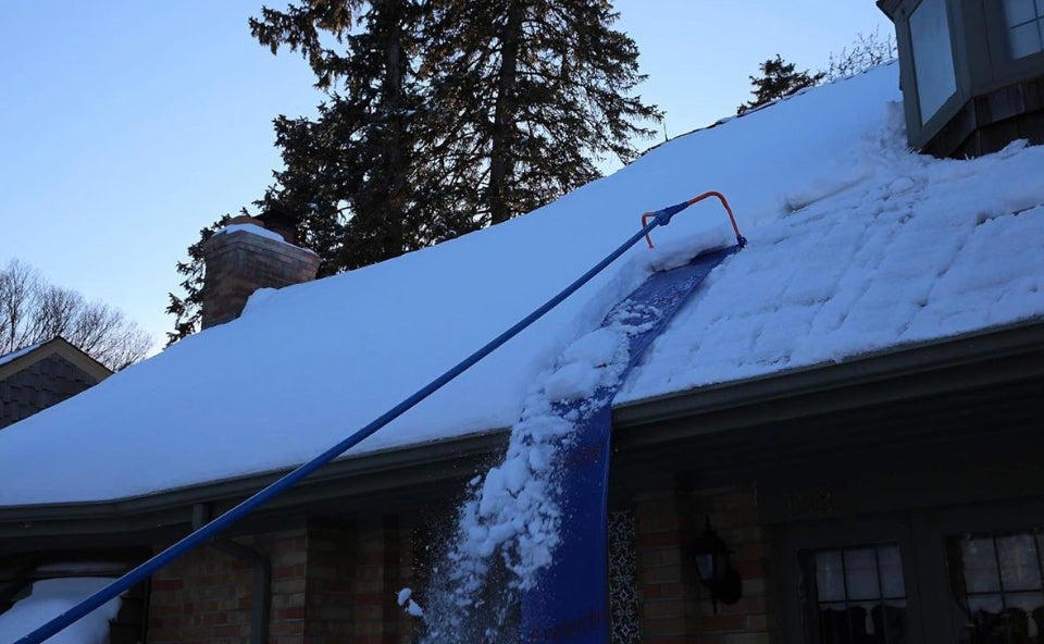 Open box AVALANCHE! AVA750, Easy and Quick Snow Roof Rake for Snow Removal, Heavy-Duty Slide, Cut and Tear Resistant, Built-in Wheels Prevent Damage,