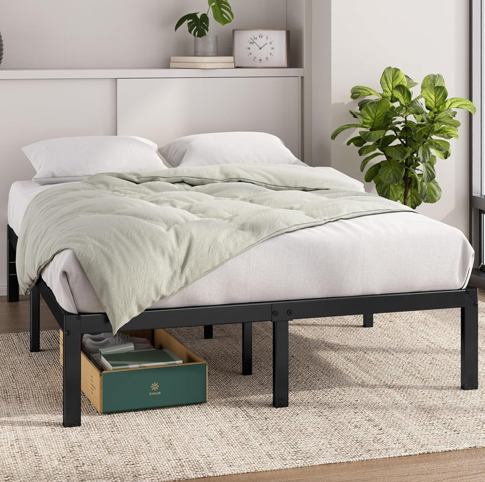 Open Box ZINUS 14 Inch Elias Metal Platform Bed Frame, Steel Support, No Box Spring Needed, Easy Assembly, Queen