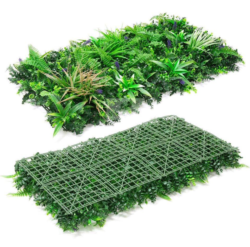 Open Box NatraHedge Artificial Kauai Living Wall Vertical Garden for Outdoor Hedge Installments or Indoor Decor (5 Pack) 28 SQF