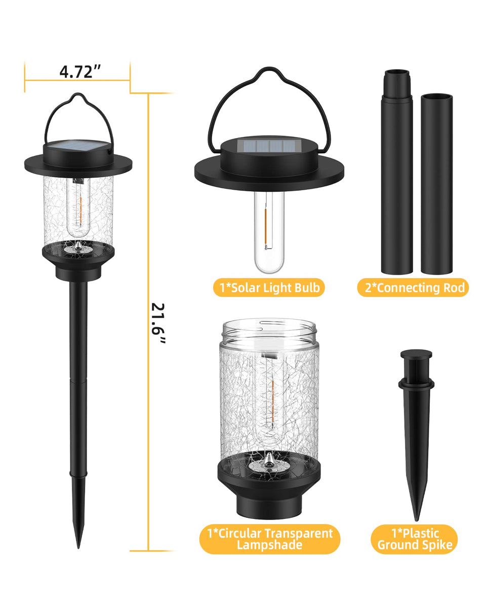 Open Box EVELYNSUN Solar Outdoor Lights Waterproof, Bright Solar Pathway Lights for Walkway Yard Backyard Lawn Patio Driveway Decorative(6 Pack)