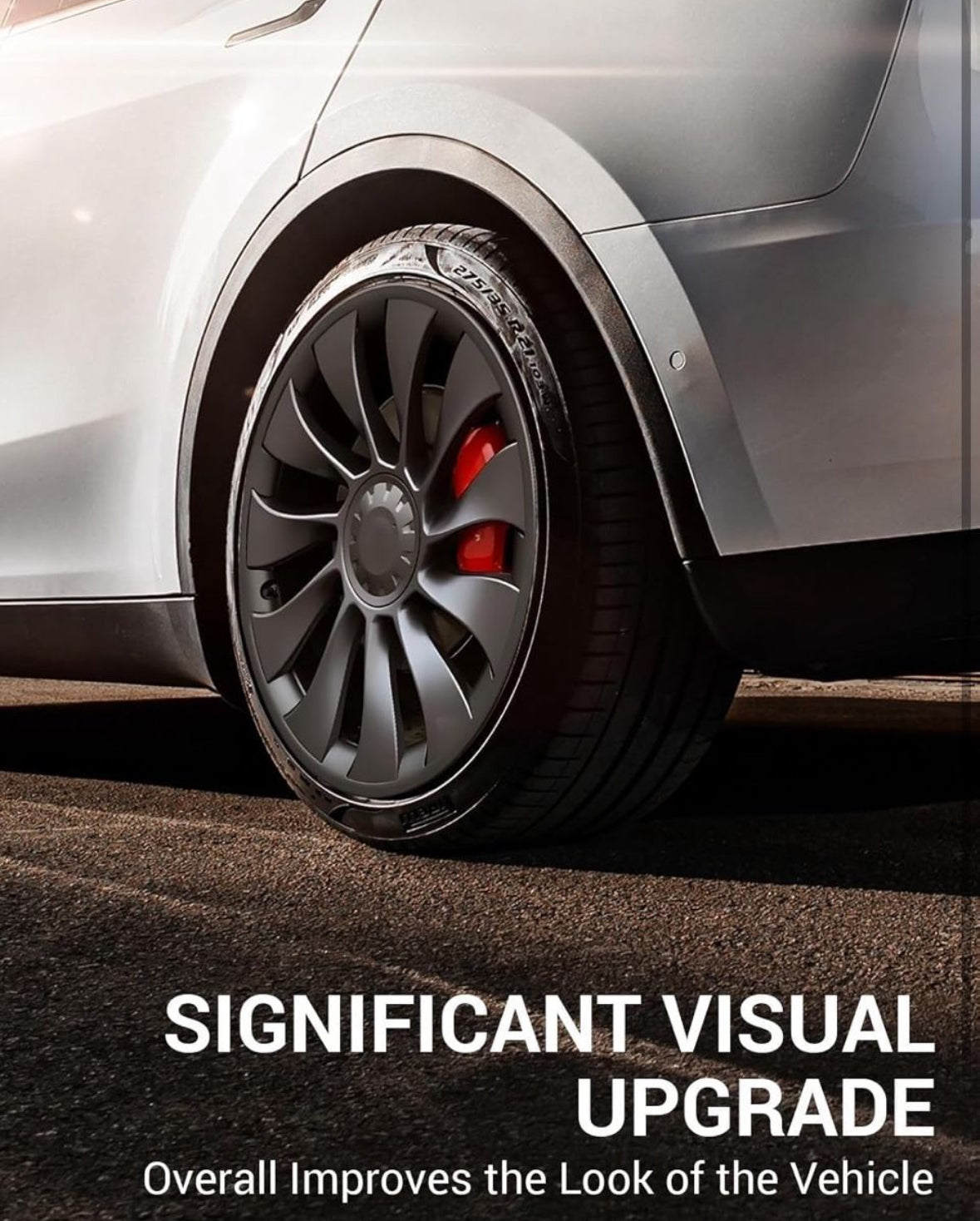 BASENOR Tesla Model Y 21 Inch Wheel Rim Protector ABS Rim Guard Hubcap Curb Rash Cover Car Protection Tire Trim Rings for Model Y Exterior Ac