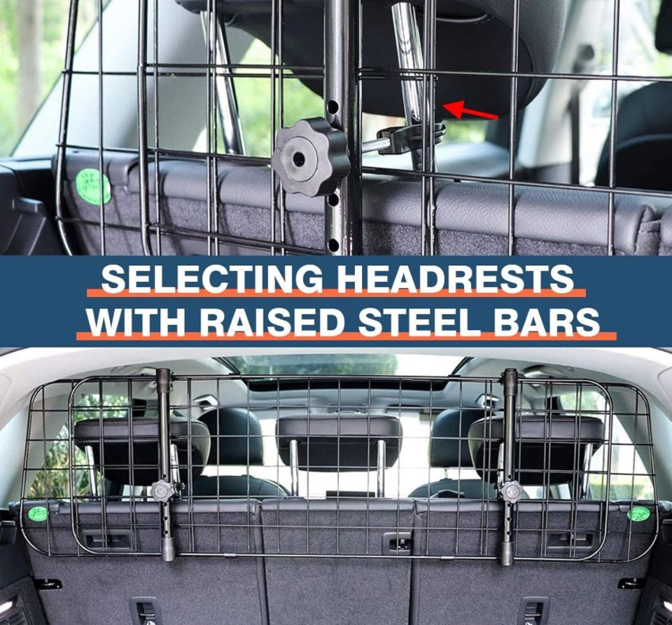 MOLPHIT Adjustable Dog Car Barrier for SUVs, Vehicles, and Cars - Heavy-Duty Wire Mesh Pet Divider with Universal Fit - Keep Your Pet Safe and Secure