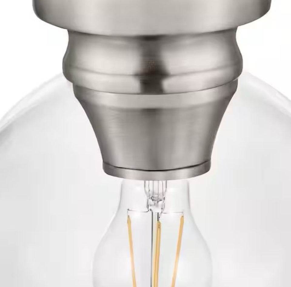 Open Box Home Decorators Collection Evelyn 8 in. Contemporary Brushed Nickel Medium-Base (E26) Bulb Flush Mount for Kitchens