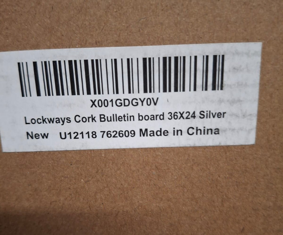 Lockways Cork Board Bulletin Board, Double Sided Corkboard 36" x 24", Wall-Mounted Aluminum Framed Message Presentation Notice Board 3 x 2