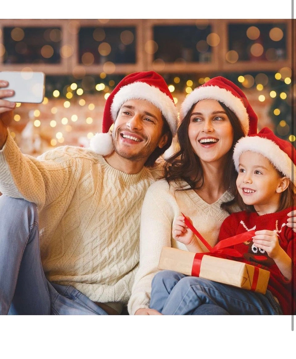 New TCJJ Santa Hat for Adult Christmas Hats Unisex Holiday Velvet Double Layer Comfort Xmas Hat for New Year Festive Party