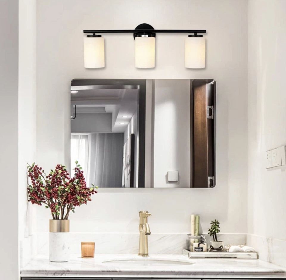 PUUPA 3 Light Bathroom Vanity Light, Modern Interior Black Farmhouse Industrial