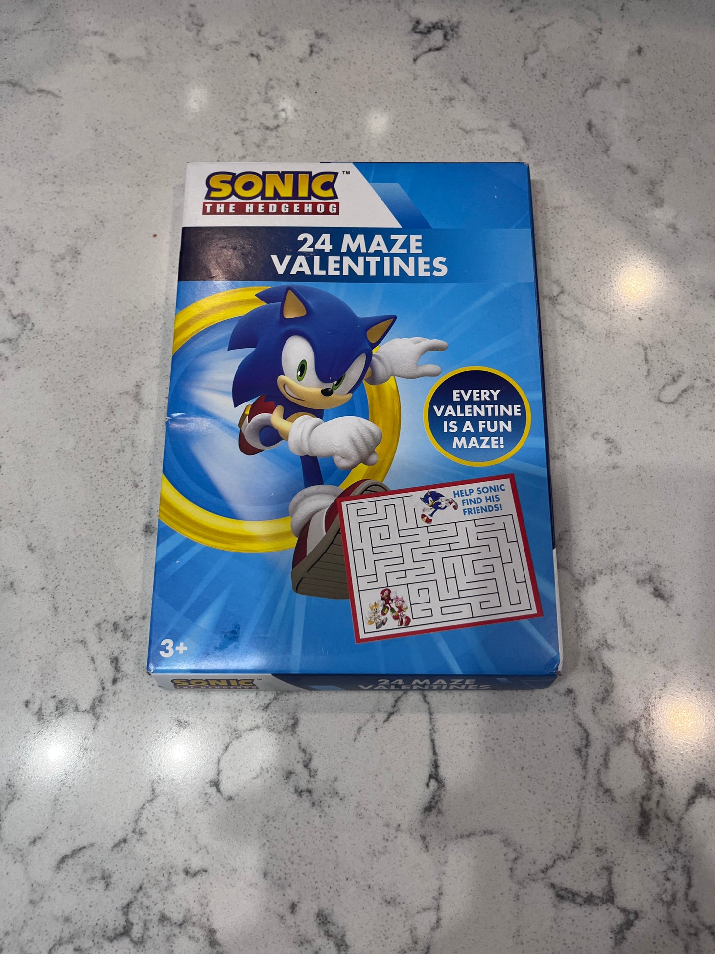 Brand New SONIC THE HEDGEHOG 24 MAZE Valentines Day Cards