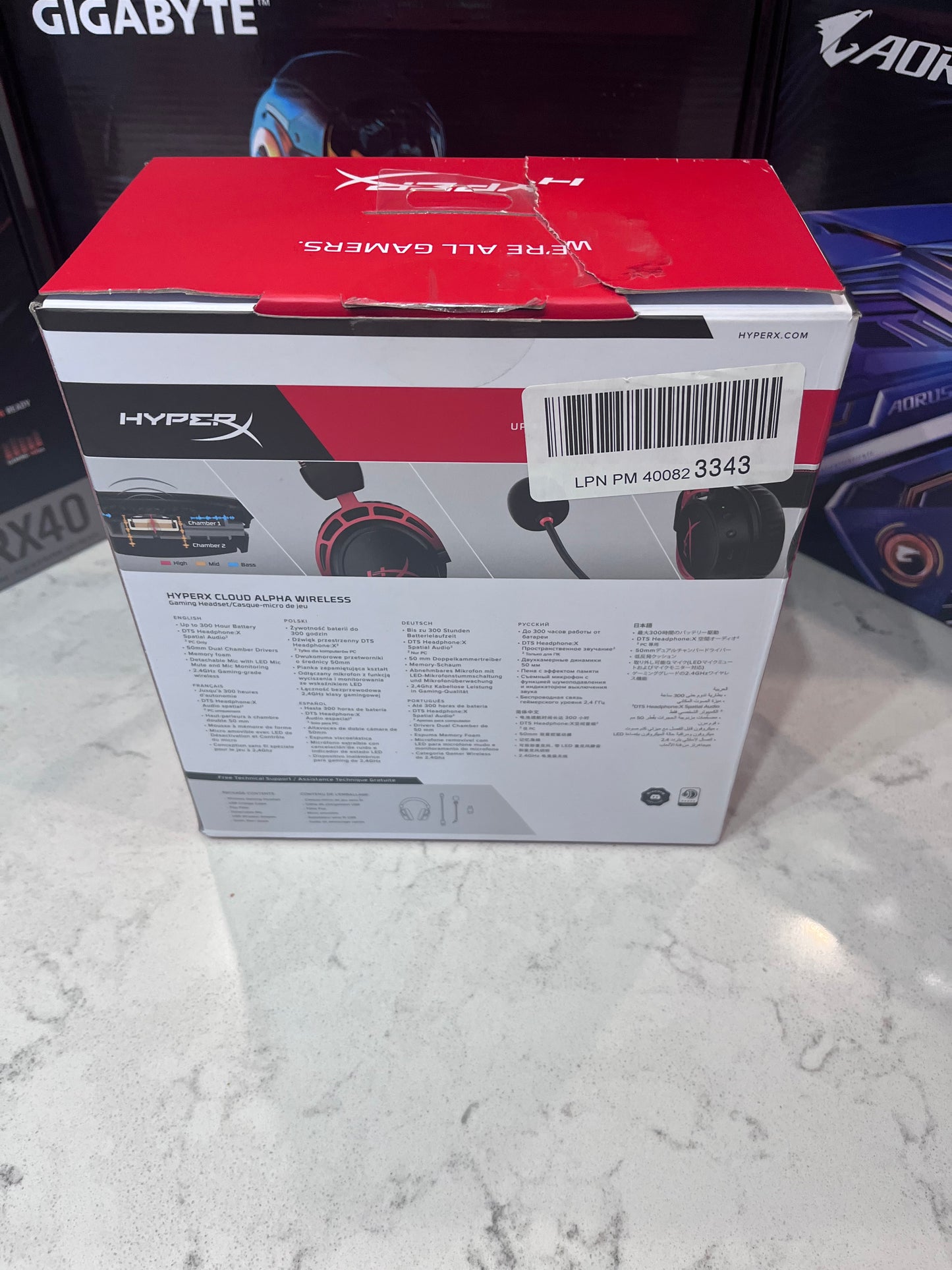 HyperX Cloud Alpha Wireless PC Gaming Headset, Memory Foam 300-hour battery life
