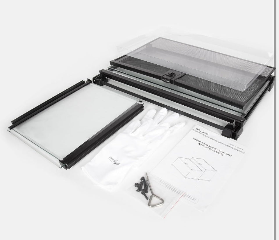 REPTI ZOO Full Glass 15 Gallon Reptile Tank, Medium Reptile Terrarium 24" X 12" X 12" for Gecko Hermit Crab Hognose Snake etc, Top Screen Ventilation